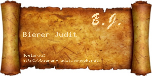 Bierer Judit névjegykártya
